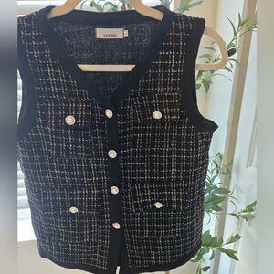 Black and White Women's Sweater Vest